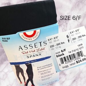 SPANX ASSETS Red Hot Label Shaping Tights High-Waist in Black - Size 6/F